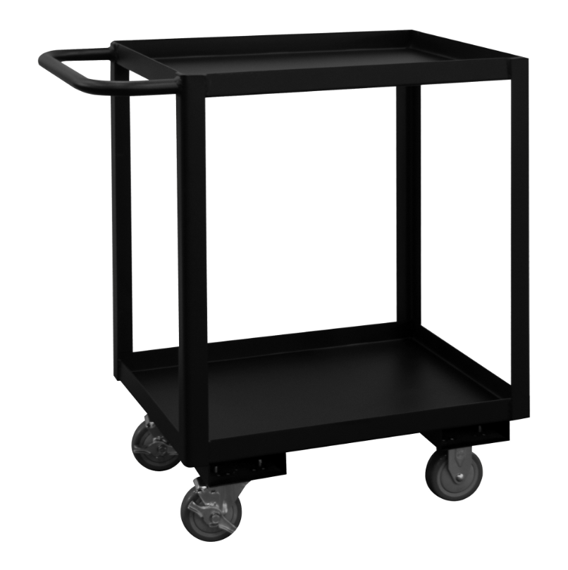 Durham RSC-182433-2-4PU-08T Stock Cart, 2 Shelves, Black, 18-1/4 X 30-1/4 X 33