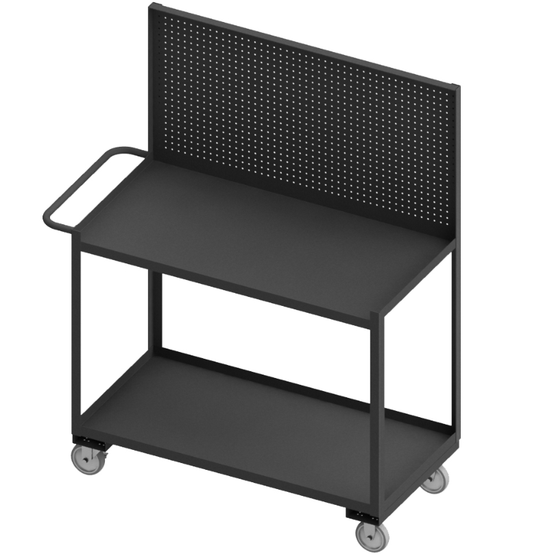 Durham RSC-2448-2-PB-95 Stock Cart, 2 Shelves, Pegboard, 24-1/4 X 54-1/4 X 64-1/8