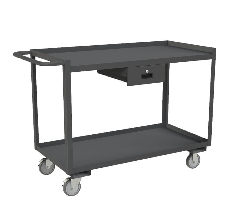 Durham RSC-2448-2-1DR-95 Stock Cart, 2 Shelves, 1 Drawer, 24-1/4 X 54-1/4 X 37-5/8