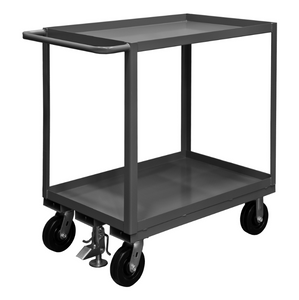 Durham RSC-2448-2-2.4K-ALU-FL-95 Stock Cart, 2 Shelves, Floor Lock, 24-1/4 X 54-1/4 X 39