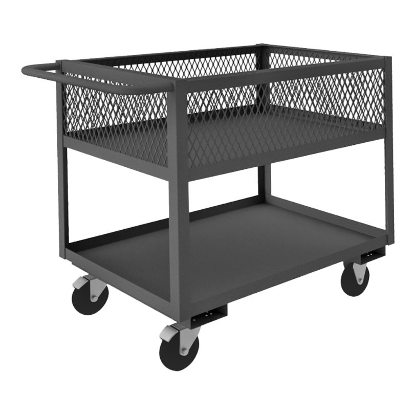 Durham RSC12-EX2436-2-5PO-95 Stock Cart, 2 Shelves With High Lips, 24-3/8 X 42-1/4 X 35-1/8