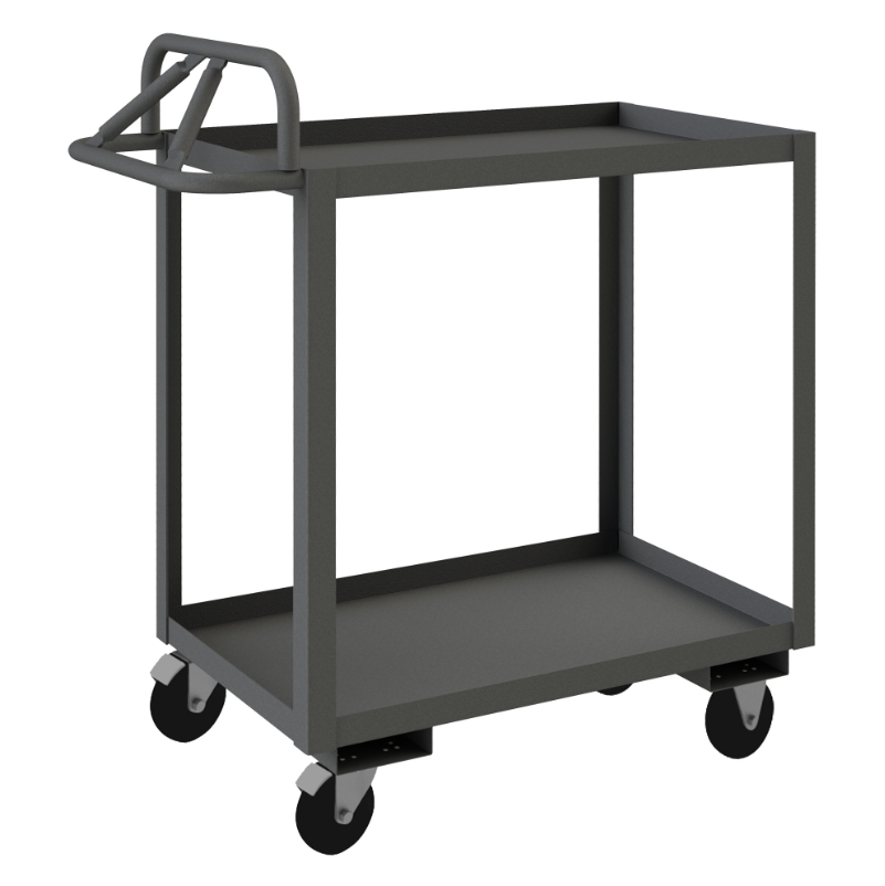 Durham RSCE-2448-2-5PO-95 Stock Cart, 2 Shelves, Ergonomic Handle, 24-1/4 X 54-1/4 X 43-5/8