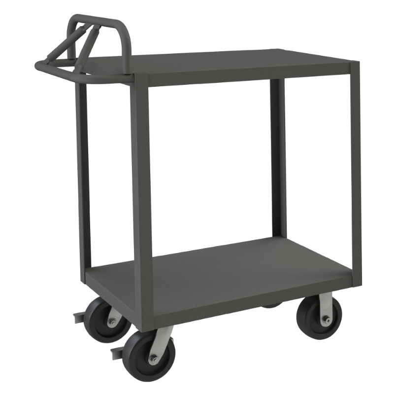 Durham RSCE-3060-2-3.6K-ALD-95 Stock Cart, 2 Shelves, Ergonomic Handle, 30-1/4 X 66-1/4 X 43-3/8