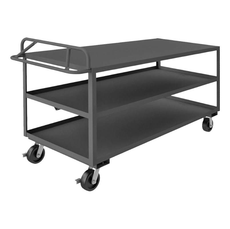 Durham RSCE-3072-3-3.6K-TLD-95 Stock Cart, 3 Shelves, Ergonomic Handle, 30-1/4 X 78-1/4 X 43-3/8