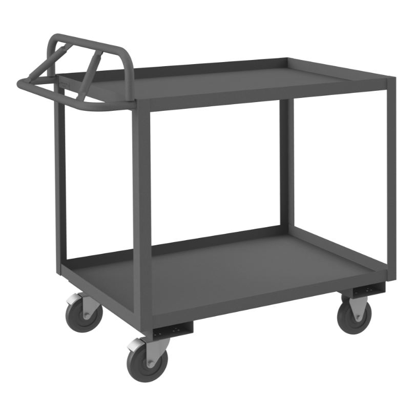 Durham RSCE1P-2436-2-5PO-95 Stock Cart, 2 Shelves, Ergonomic Handle, 24-1/4 X 42-1/4 X 40-7/8