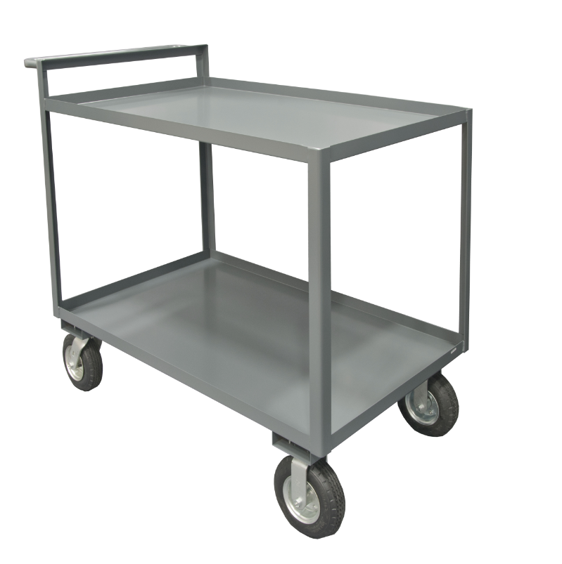 Durham RSCR-3060-95 Stock Cart, 2 Shelves, Raised Handle, 30-1/4 X 66-1/4 X 45-1/4