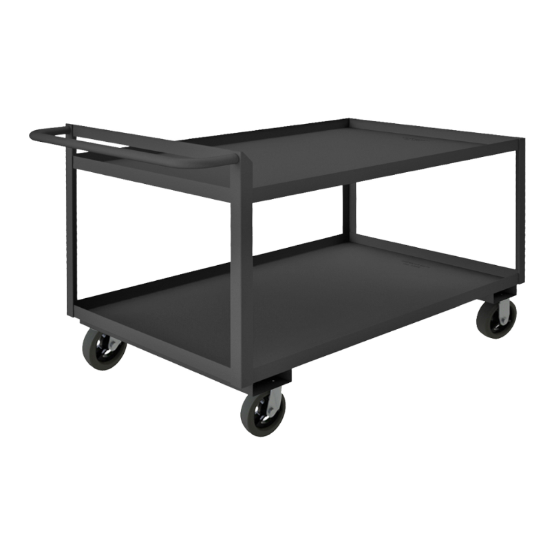 Durham RSCR304838ALU10SPN95 Stock Cart, 2 Shelves, Raised Handle, 30-1/4 X 54-1/4 X 38-1/4