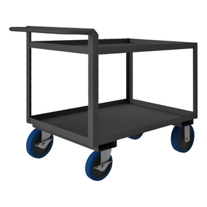 Durham RSCR243636ALU8PUSB95 Stock Cart, 2 Shelves, Raised Handle, 24-1/4 X 42-1/4 X 36