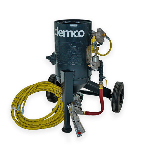 Clemco 21051 0.5 Cu. Ft. 1/2 pipe Portable Blaster With TLR50 Remote Control System & MSV Grit Valve