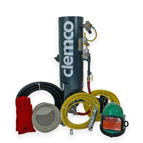 Clemco 23891 1 Cubic Foot Blast Machine Packages with 1/2” piping 10” diameter Manual Sand Valve Sandblast Pots - Apollo LP SaFety Gear