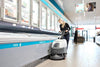 Advance SC370 17B Two 85 Ah AGM batteries, onboard charger, pad holder, and prolene brush, Scrubber