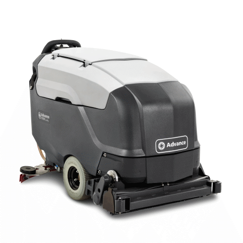 Advance SC901 X28D Six 255 Ah AGM batteries, EcoFlex, onboard charger, pad holders, Scrubber