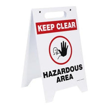 Load image into Gallery viewer, Two-Sided Keep Clear Hazardous Area Floor Sign