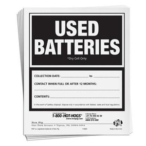 Used Batteries Label