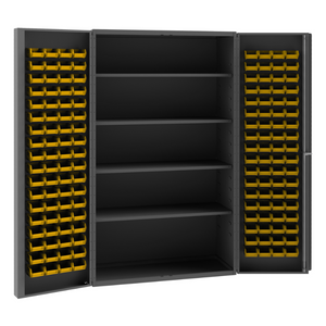 Durham SJC-DLP-144-4S-95 Cabinet, 4 Shelf, 144 Yellow Bins, 48 X 24 X 84