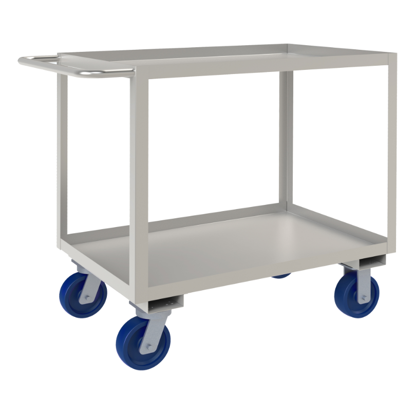 Durham SRSC1624362ALU6PU Stainless Steel Stock Cart, 2 Shelves, 24-1/8 X 42 X 36