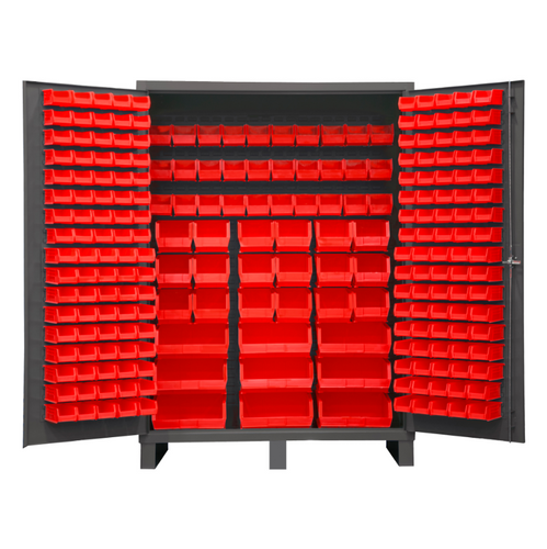 Durham SSC-227-1795 Cabinet, 14 Gauge, 227 Red Bins, 60 X 24 X 84