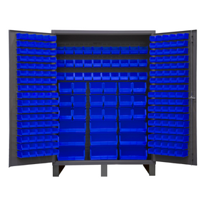 Durham SSC-227-5295 Cabinet, 14 Gauge, 227 Blue Bins, 60 X 24 X 84