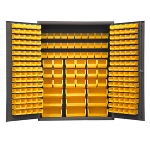 Durham SSC-227-NL-95 Cabinet, 14 Gauge, 227 Yellow Bins, No Legs, 60 X 24 X 78