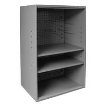 Load image into Gallery viewer, Durham 057A-95-ND Abrasive Storage Cabinet With Pegboard, Wall Mountable, 2 Adjustable Shelves, Gray