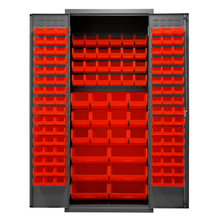 Load image into Gallery viewer, Durham 2500-138B-1795 Cabinet, 16 Gauge, 138 Red Bins, 36 X 24 X 84