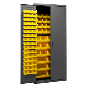 Durham 2500-138B-95 Cabinet, 16 Gauge, 138 Yellow Bins, 36 X 24 X 84