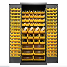 Load image into Gallery viewer, Durham 2500-138B-95 Cabinet, 16 Gauge, 138 Yellow Bins, 36 X 24 X 84