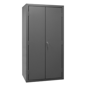 Durham 2501-BDLP-102-3S-5295 Cabinet, 16 Gauge, 102 Blue Bins, 3 Shelves, 36 X 24 X 72