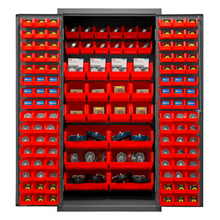 Load image into Gallery viewer, Durham 2501-BDLP-126-1795 Cabinet, 16 Gauge, 126 Red Bins, 36 X 24 X 72