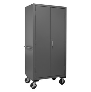 Durham 2501M-BLP-30-5295 Mobile Cabinet, 16 Gauge, 30 Blue Bins, 36 X 24 X 81