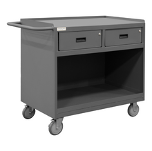 Load image into Gallery viewer, Durham 3117-95 Mobile Bench Cabinet, 2 Drawers, No Doors, Steel Top, 24-1/4 X 42-1/8 X 36-3/8