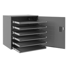 Load image into Gallery viewer, Durham 321B-95-DR Large Bearing Slide Rack, 6 Compartments, Locking Door