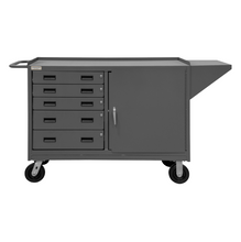 Load image into Gallery viewer, Durham 3402-95 Mobile Bench Cabinet, 1 Shelf, 5 Drawers, 24-1/4 X 66-1/8 X 37-3/4