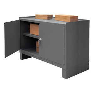 Durham 3403NVSLF-95 Stationary Workstation, 1 Shelf, 2 Doors, Leveling Feet, 48-1/8 X 24-1/4 X 36-3/16