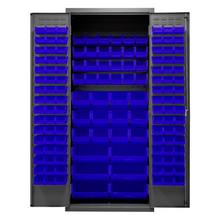 Load image into Gallery viewer, Durham 3500-138B-5295 Cabinets, 14 Gauge, 138 Blue Bins, 36 X 24 X 84