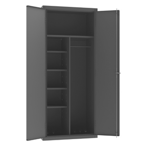 Durham 3500-HDL-95 Janitorial Cabinet, 14 Gauge, 5 Shelves, 36 X 24 X 84