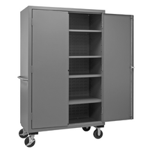 Load image into Gallery viewer, Durham 3502M-BLP-4S-95 Mobile Cabinet, 14 Gauge, 5 Shelves, 48 X 24 X 81