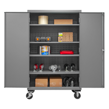 Load image into Gallery viewer, Durham 3502M-BLP-4S-95 Mobile Cabinet, 14 Gauge, 5 Shelves, 48 X 24 X 81