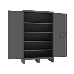 Durham 3704CX-BLP4S-95 Access Control Cabinet, 14 Gauge, 4 Shelves, 60 X 24 X 78