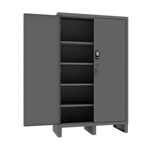 Durham 3704CX-BLP4S-95 Access Control Cabinet, 14 Gauge, 4 Shelves, 60 X 24 X 78