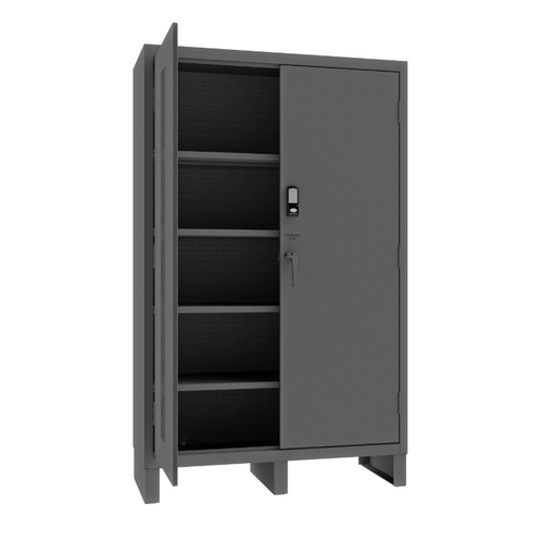 Durham 3704CX-BLP4S-95 Access Control Cabinet, 14 Gauge, 4 Shelves, 60 X 24 X 78