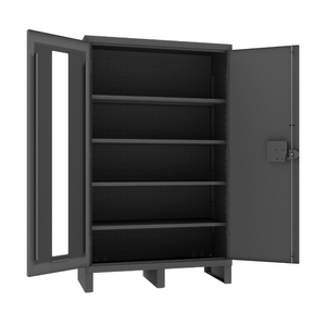 Durham 3704CXC-BLP4S-95 Access Control Cabinet, 14 Gauge, 4 Shelves, 60 X 24 X 78