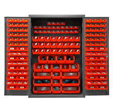 Load image into Gallery viewer, Durham 3502-186-1795 Cabinet, 14 Gauge, 186 Red Bins, 48 X 24 X 72