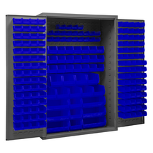 Load image into Gallery viewer, Durham 3502-186-5295 Cabinet, 14 Gauge, 186 Blue Bins, 48 X 24 X 72