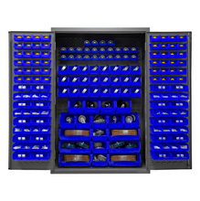 Load image into Gallery viewer, Durham 3502-186-5295 Cabinet, 14 Gauge, 186 Blue Bins, 48 X 24 X 72