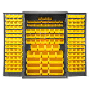 Durham 3502-186-95 Cabinet, 14 Gauge, 186 Yellow Bins, 48 X 24 X 72