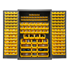 Load image into Gallery viewer, Durham 3502-186-95 Cabinet, 14 Gauge, 186 Yellow Bins, 48 X 24 X 72