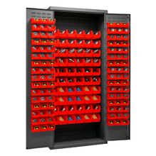 Load image into Gallery viewer, Durham 3603-156B-1795 Cabinet, 14 Gauge, 156 Red Bins, 36 X 18 X 84