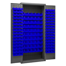 Load image into Gallery viewer, Durham 3603-156B-5295 Cabinet, 14 Gauge, 156 Blue Bins, 36 X 18 X 84