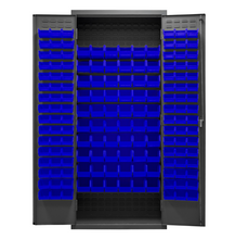 Load image into Gallery viewer, Durham 3603-156B-5295 Cabinet, 14 Gauge, 156 Blue Bins, 36 X 18 X 84